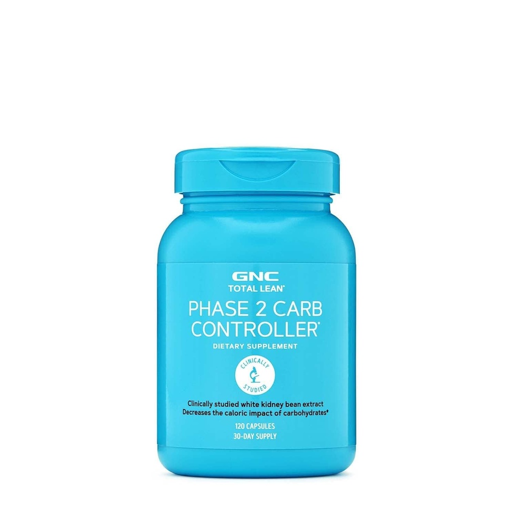 GNC Total Lean Phase 2 Carb Controller, Decreases Calorie Impact from Carbohydrates, 120 קפסולות