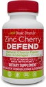 מותגים בסיסיים - Zinc Cherry Defend - 100 Lozenges - דובדבן טבעי Zinc-Lozenges - Immune Boost, Cold Relief, Non-GMO, Zinc Acetate & ויטמין C - 2Pack