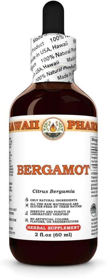 תמצית ברגמוט, Tincture for Lipid Balance, תומך קלרנסציה קוגניטיבית, Eases Joint Discomfort, Natural Wellness - 2 fl.oz