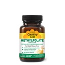 Country Life Methylfolate Chewable Tablets - Metabolly Active Folate - Great Tasting Orange Flavor - Gluten-Free - Smooth Melts - טבעוני B12 - ויטמינים לנשים - תוספת יומית - 60 טבליות
