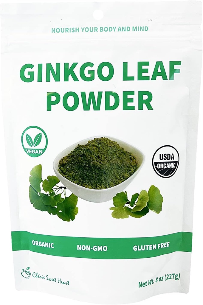 Chérie Sweet Heart Organic Genekgo Biloba Leaf, Filler Free, No GMOs, טבעוני ידידותי (8 אוונס)