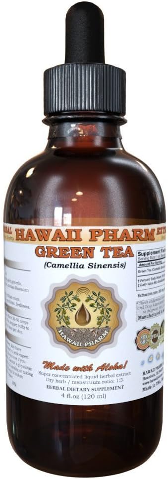 הוואיPharm תה ירוק לחלץ, תה ירוק (Camellia Sinensis) אבקת עלף אבקת Tincture תוסף 2 oz