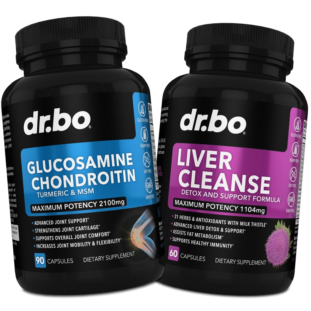 Glucosamine Chondroitin MSM Turmeric & Liver ניקוי Detox - Joint Health Supplement Knee Bone Joints, Liverנקה Detox תמיכה - Joint Support Pills Glucosamine Sulf קפסולות