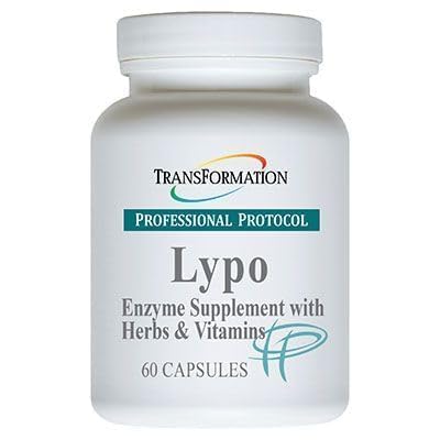 טרנספורמציה Enzymes Lypo Enzyme תוספת עם הצלעות והוויטמינים לבריאות העיכול, 60 Caps