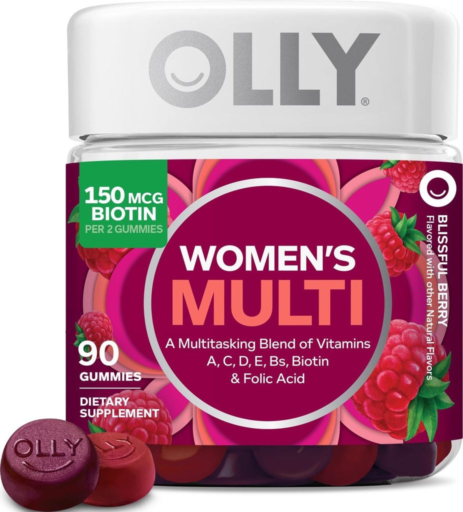 חניכיים של נשים, ויטמין A, D, C, Biotin, Folic Acid, Adult Chewable ויטמין, ברי פלפור, 45 יום אספקה - 90 Count Count