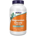 עכשיו תוספי מזון, Magnesium Citrate 200 מ"ג, Enzyme function *, מערכת העצבים תמיכה *, 250 הרוזן (Pack of 1)