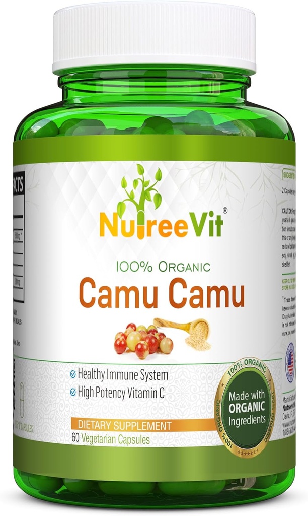 NurteeVit 100% אורגני Camu Camu קפסולות 500 מ"ג (60 Count)