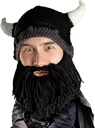 שם הסרטון: Beard Head Viking Looter - Original Handmade Knit Helmet ו-Removable Black Beard