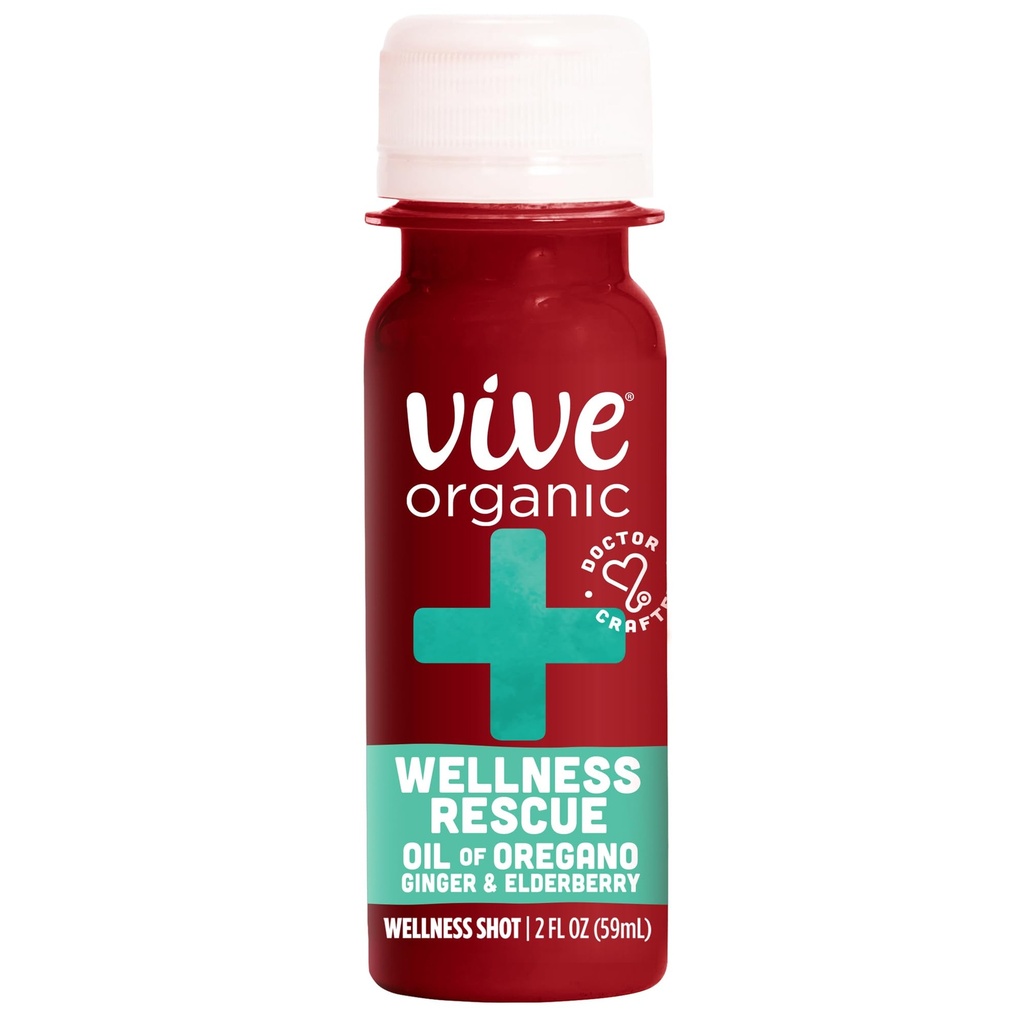 Vive Organic Wellness Rescue Shot, Gang, Elderberry & Oil of Oregano, 2 Oz