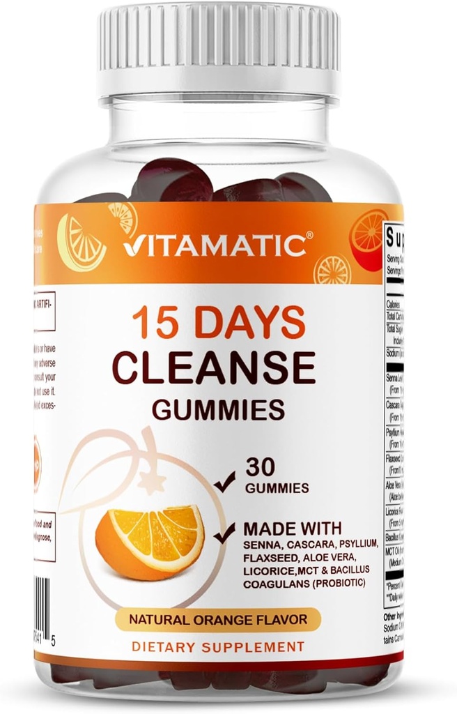 Vitamatic 15 Day ניקוי חניכיים, Senna, Cascara, Psyllium, Flaxseed, Aloe Vera, Licorice, MCT, Probiotic
