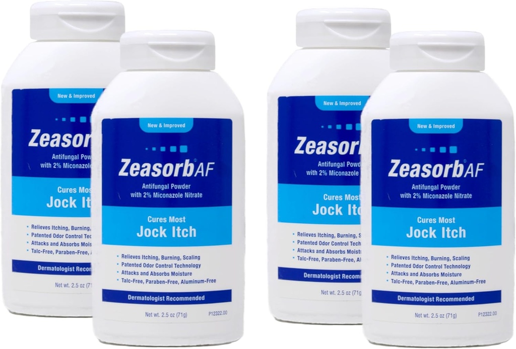 אבקת Zeasorb, Jock Itch, 2.5 אוונס (4 Pack)