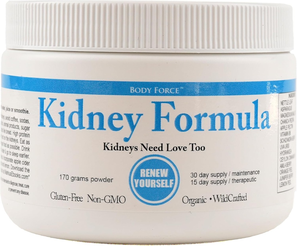 אבקת קידני פורמולה עם Nettle Leaf, Asparagus, Chanca Piedra, Magnesium Malate - Enhances Kidney Health, Boosts Energy Levels, משפר את השיער & הציפורניים, מקדם אורונציה בריאה