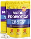 InnovixLabs Mood Probiotic for Women & Men, Clinically Stud Digestive & Mood Support Supplement, Lactobacillus helveticus Rosell-52ND & Bifido חיידק ארוך טווח רוזל-175, 60 קפסולות