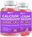 סוכר חינם Calcium חניכיים w/Vitamin D3 K2, Calcium Magnesium Zincmies עבור העצם, שריר ו Immune, Algae CA Magnesium 2:1 Ratio Calcium תוסף עבור נשים וגברים - טבעוני טבעוני טבעוני טבעוני
