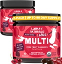 Llama Naturals Kids Multivitamin Gummies, טבעוני, אורגני עם ויטמין D, C & K, טודלר אמיתי פירות חניכיים ויטמין, תוספת צ'ילה מזון רב ויטמין, לא תוספת סוכר Cane, צ'רי, 2 Pk