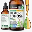 BIO KRAUTER Black Cohosh Tincture - טבעוני שחור Cohosh תוספי נשים תמיכה - אלכוהול וסוכר חינם - 4 Fl.Oz.