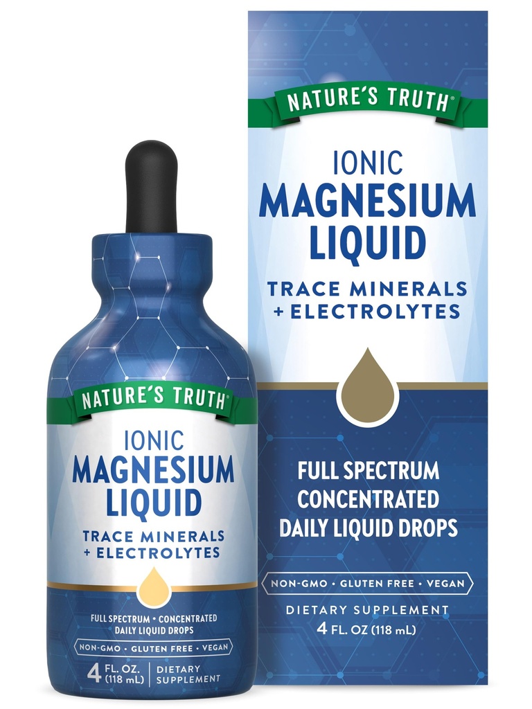 האמת של הטבע Ionic Magnesium נוזל טיפות | 200 מ"ג | 4 Fluid Ounces | עם אלקטרוליטים & Trace מינרלים