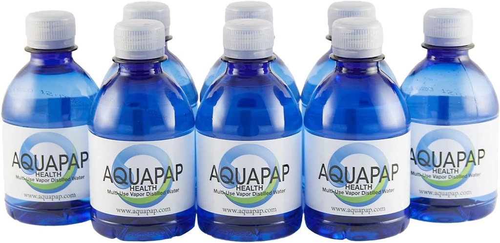 AQUAP בריאות Neti Pot Nasal Irrigation Vapor Distilled Water 8 Pack של 8oz Single Serve Bottles (מים רק לא כוללים חומצה נטוי)