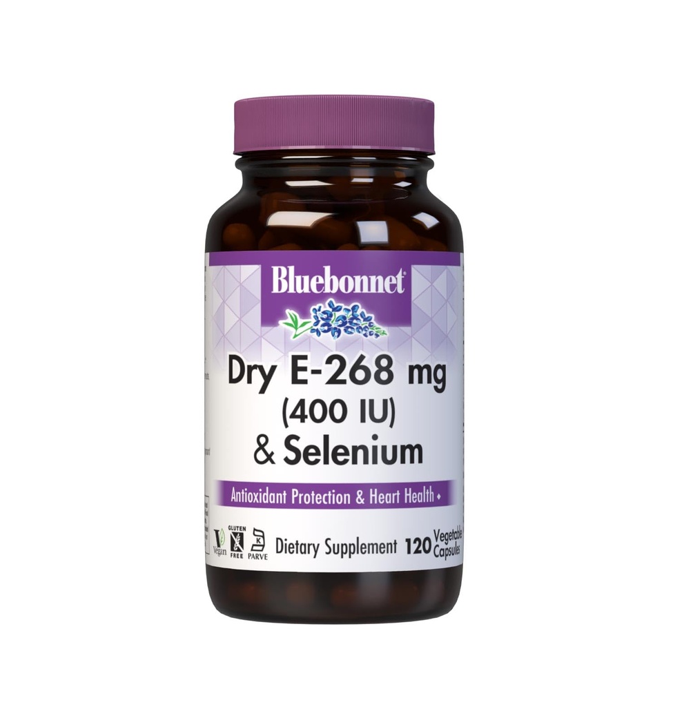BlueBonnet יבש E-400 IU Plus Selenium Vegetarian קפסולות, 120 הרוזן, לבן