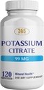 Health Potassium (Citrate) - תוסף אלקטרוליטי חיוני לתמיכה ב- Nerve & השרירים פונקציונלי בריאות ואנרגיה* - Potassium Citrate כמוסות - 120 קפסולות