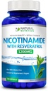 Generic Natural ויטמין תוספת כוח Nicotinamide עם Resveratrol 1200 מ"ג (Vitamin B-3) 120 קפסולות Veggie Gluten Free & non-GMO