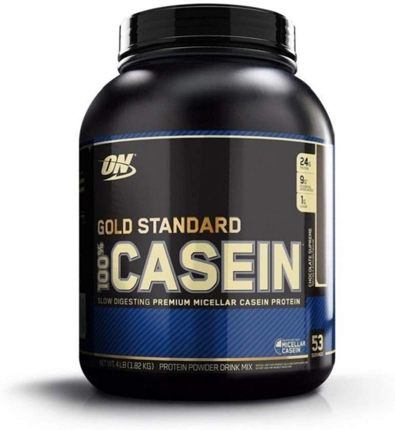 Optimum Nutrition Gold Standard 100% Micellar Casein אבקת חלבון, Slow Digesting, Helps Keep You Full, Overnight השרירים Recovery, השוקולד העליון, 4 פאונד (Packaging May Vary)