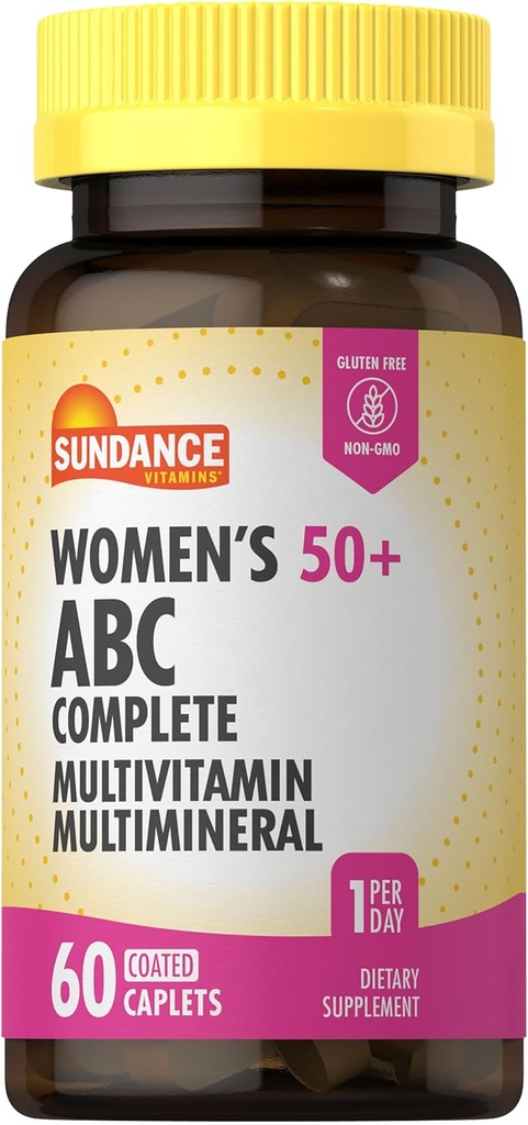 50+ ABC השלם Multivitamin | 60 Caplets | עם Multimineral Formula | Non-GMO ו- Gluten Free Supplement