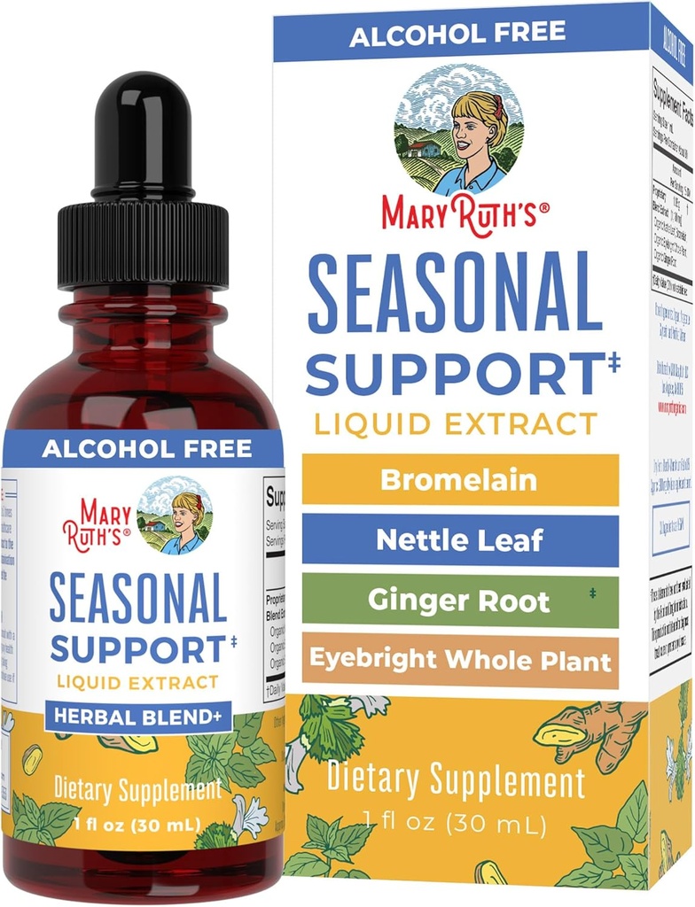 MaryRuth Organics Seasonal Support Extraction: Bromelain | אורגני Nettle Leaf | 4 Herbal Band