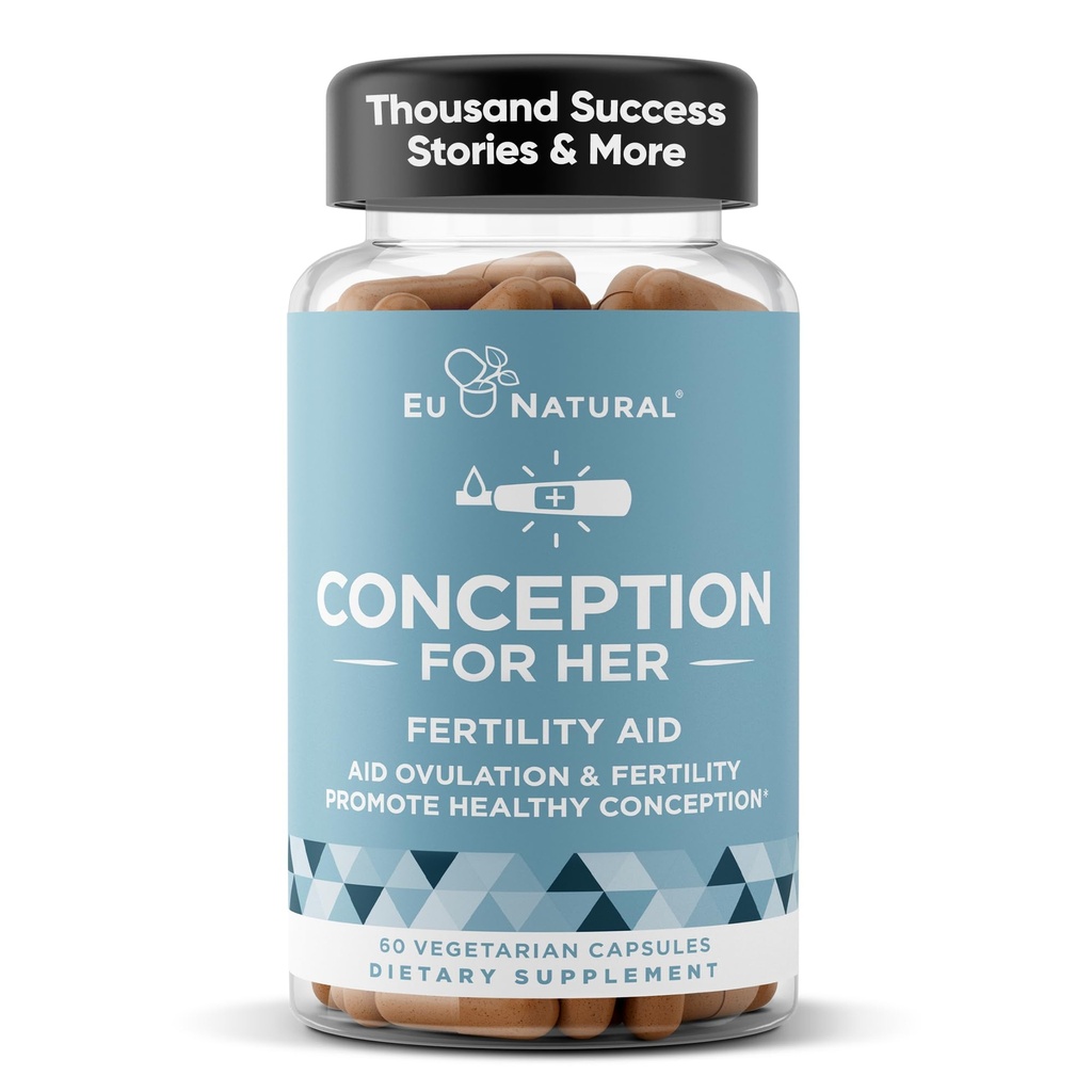 תוספי פוריות עבור נשים - איידס Ovulation, Hormonal Balance, & סדיר מחזורים - תמיכה ויטמין טרום לידתי עם Myo-Inositol, Folate, Folic Acid, Vitex - 60 קפסולות רך צמחוני