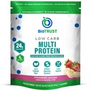 BioTrust Low Carb חלבונים אבקת - טעים Whey & Casein בלגן מפני פרות זולות הורמון דשא - לא GMO, Gluten Free (Strawberry בננה)