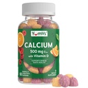 YumVs Calcium 500 מ"ג עם ויטמין D3 - Raspberry & Orange Flavor Calcium ויטמין D Gummies, תוסף CAwable Calcium לילדים ומבוגרים, ויטמין D Calcium Gummies, כשר הלפלוט חינם (60 Count)