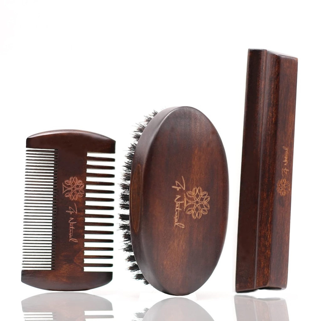 Beard Grooming Kit for Men - אופנה אופנתית אירופית w/Beard Comb, Beard Brush, Beard Bard Bar - Focusing On Men's Beard Care, Mastering The Beards of Men All Over The World