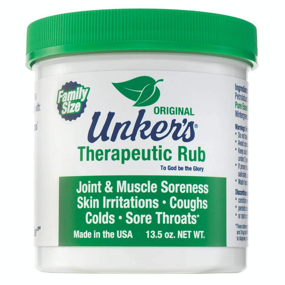 Unkers Therapeutic Rub for Joint Pain, Soreשרירים, Burn Cream, or Calm Your Cough 13.5 אונקיות