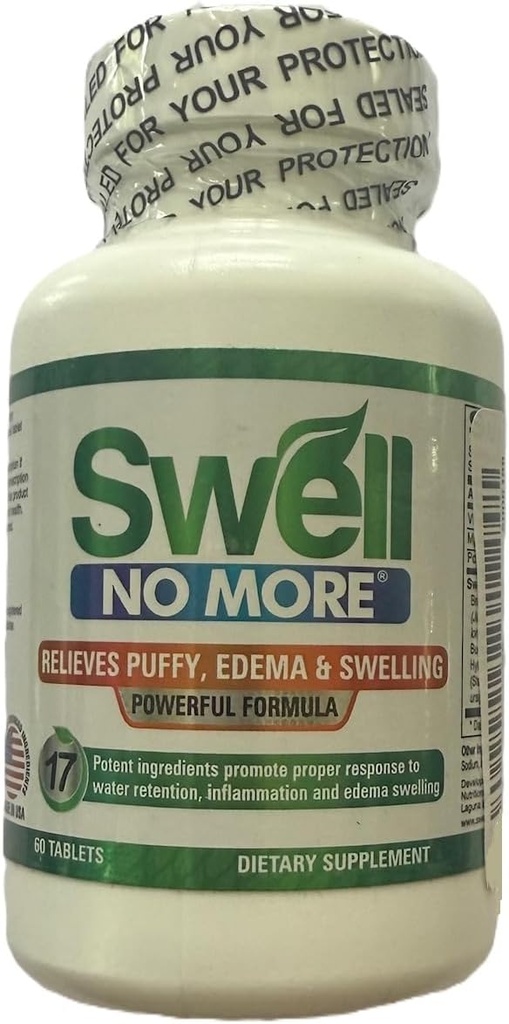 Swell No more for Water Retention, תוספת תזונתית, 60 טבליות, Relieves Puffiness, Edema ו Swelling