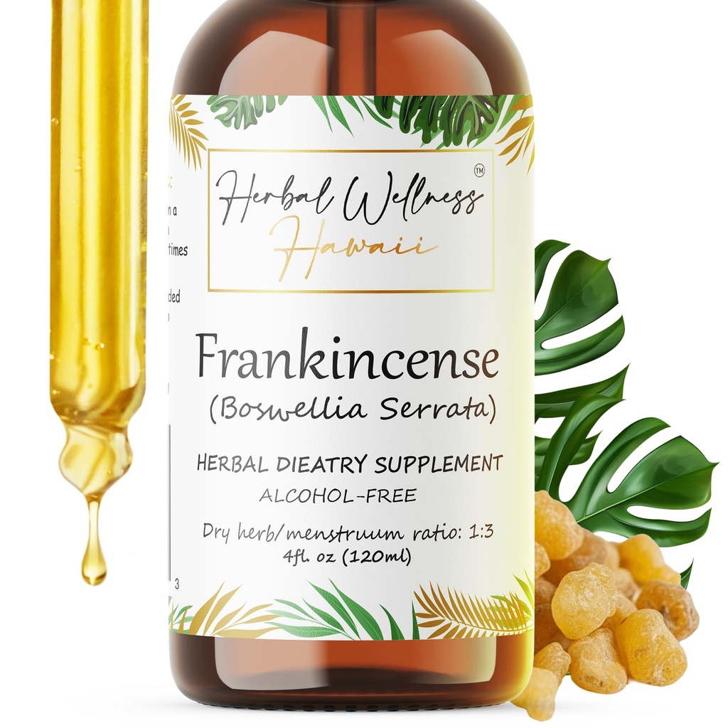 Frankincense נוזל לחלץ - Herbal Wellness תוסף, Boswellia Serrata Dried Resin Tincture, אלכוהול חינם 4 Fl.oz.