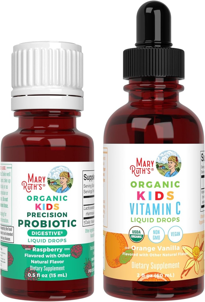 MaryRuth Organics Precision Probiotic & ויטמין C Drops for Kids | USDA אורגני, פרויקט תווית נקייה מאומת ® | Got Health, Immune Support, & Totalhealth