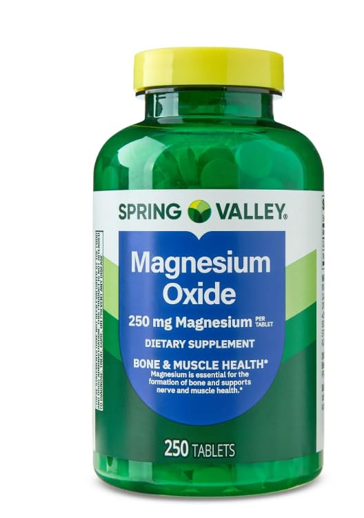 עמק האביב, Magnesium 250 מ"ג, 250 טבליות ספירה, Bone & שריר בריאות, מגלניום טבליות, תוספת דיאטנית + Sticker Dri Store