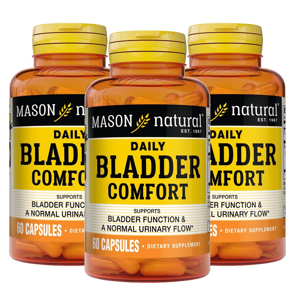 מייסון Natural Daily Bladder, 30 יום אספקה, עם Calcium, Pumpkin Seed, Soy Germ כדי לתמוך בתפקוד בלפס רגיל, 60 קפסולות (Pack of 3)