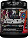 DRAGON PHARMA Venom Extreme Potency Pre-Workout, לייזר Sharp Focus + אנרגיה, Intense Performance, Intense Ingredients for Enhanced Vasodilation & Endurance (שרתים, מנגונדה)