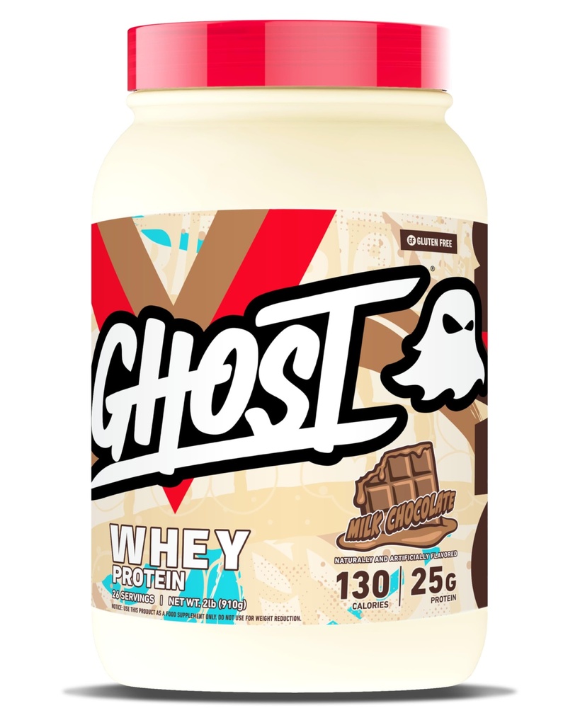 רוח רפאים אבקת חלבון Whey, שוקולד חלב - 2LB, 25G של חלבון - Whey חלבון בלגן - פוסט עבודהout Fitness & Nutrition Shakes, Smoothies, Baking & Cooking - Soy & Gluten-FreeFree-Free