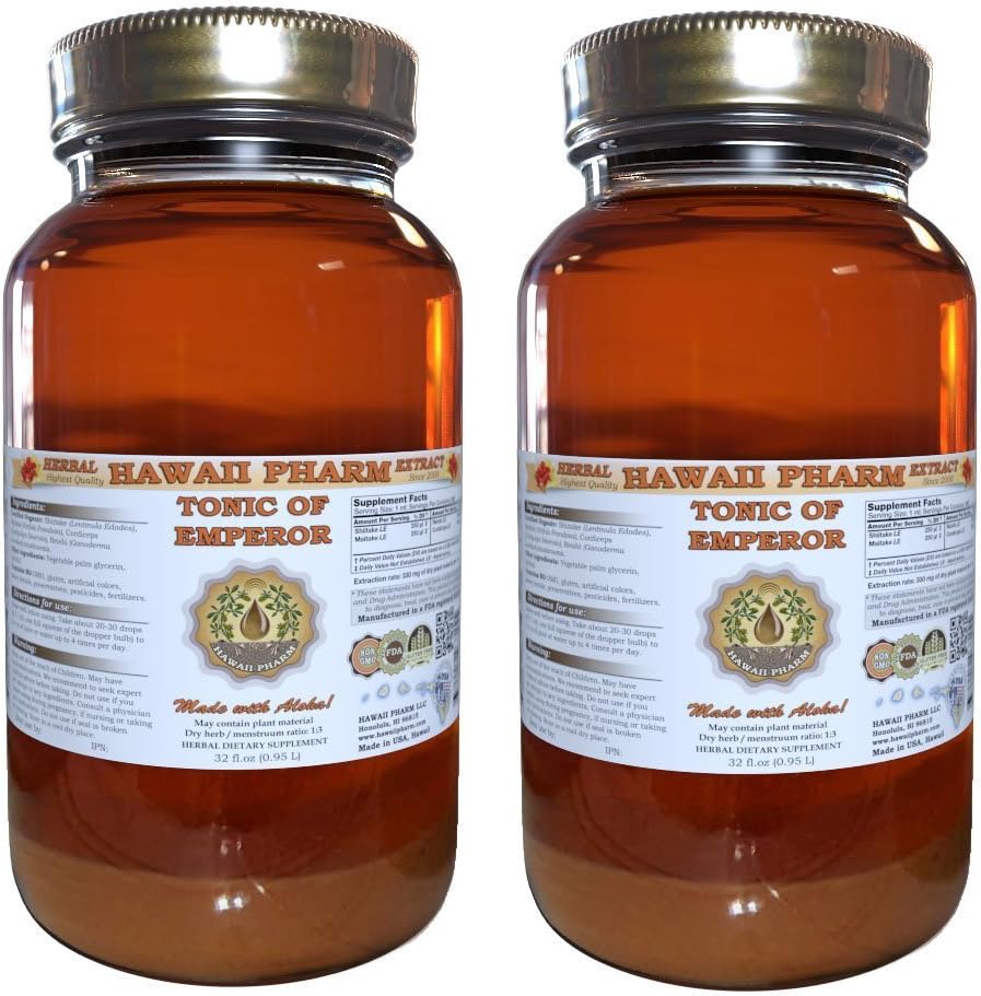 Shiitake, Maitake, Cordiceps, Reishi נוזל לחלץ, אורגני Dried Shiitake, Maitake, Cordiceps, Reishi Tincture, Herbal תוסף, הוואי Pharm, מיוצר בארה"ב, 2x32 fl.oz.