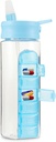 MARS OD 24 Ounce Water Bottle with Slideout Pill Box, Daily מארגנת - 7 Day Medicine Holder, Easy Slide Out Pill Container, Popup Straw for Hydration