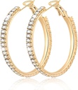 גדול 925 סטרלינג סילבר Hoop אוזנייםrings for Women Pave Crystal 14k פלט זהב Hoops אוזנייםring for Womens Thinly Cubic Zirconia Statement Rhinestone תכשיטים שאינם Tarnish Hypoallergenic
