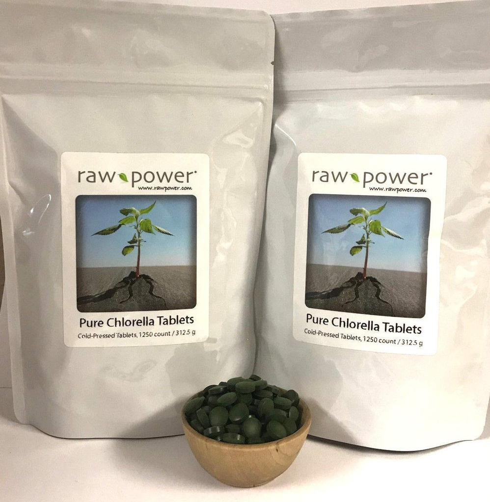 Raw Power Chlorella Tablet (2500 הרוזן, 625g), Cold-Pressed, 100% גלם וטהור, אורגנים