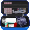 HESTECH Hard Travel לשאת את המקרה עבור Asthma Inhaler Spacer, Mask, Inhaler Holder Asthma Bag עם Mesh Pocket עבור פתרון Saline ואחרים חיוניים, כחול (Case Only)