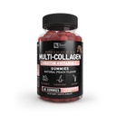 Multi Collagen Peptide Gummies (1, 2, 3, 5 ו 10) + ויטמין C + ביוטין + Hyaluronic Acid | תומך שיער בריא, עור וציפורים | Non-GMO ו- Gluten-Free | Natural Peach Flavor | 60 מסטיק