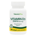 NaturesPlus ויטמין D3 (Cholecalciferol) - 2,500 iu, 90 Softgels - Bone Health, Heart Health & Immune System Support, Bioavailable Active Form - Gluten-Free - 90 משרתים