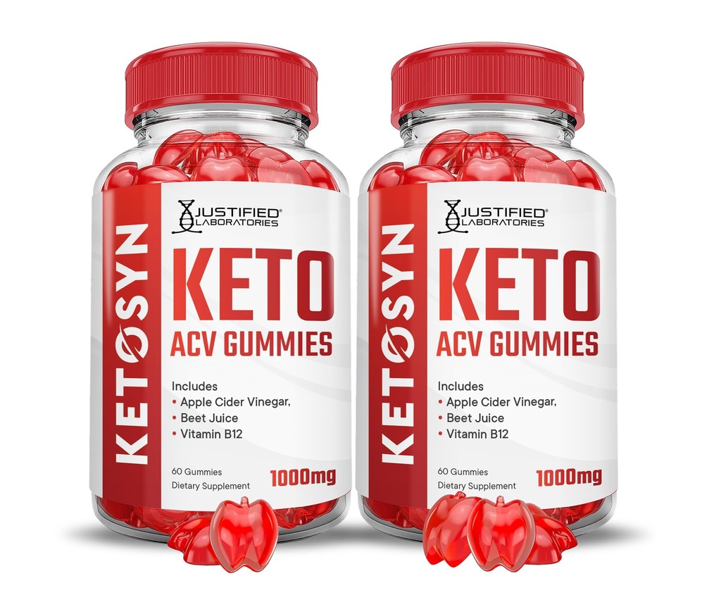 (2 Pack) Ketosyn Keto ACV חניכיים מתקדמות פורמולה 1000MG Ketosyn Ketosyn Gummies Apple Cider Vinegar פורמולה עם אבקת מיץ Pomegranate B12 טבעוני non GMO 120mys