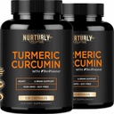 כורכום Turmeric Curcumin עם BioPerine Black Pepper ו-95% Curcuminoids - תוספי טרמפציה גבוהה Turmeric תוסף 1300 מ"ג לבריאות הלבה - non-GMO, Gluten Free - 240 קפסולות