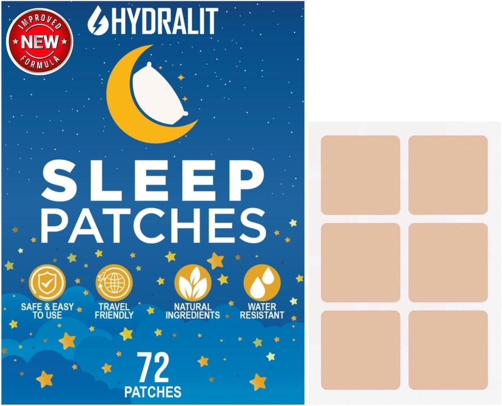 Sleep Patches for Adults More Power Sleep Patch Melatonin Restful Nights Time-Released Formula Skin Jet Lag Travel Friendly Last All Night Men and Women Better Morning 72 Pack